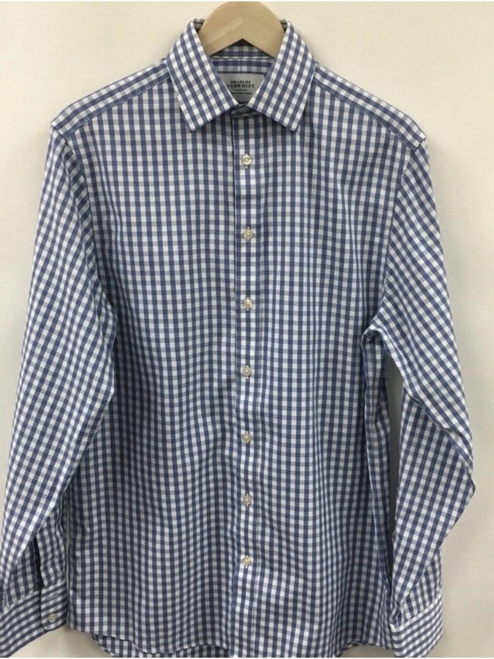 Men’s Charles Tyrwhitt Slim Fit non-iron gingham shirt 15/33